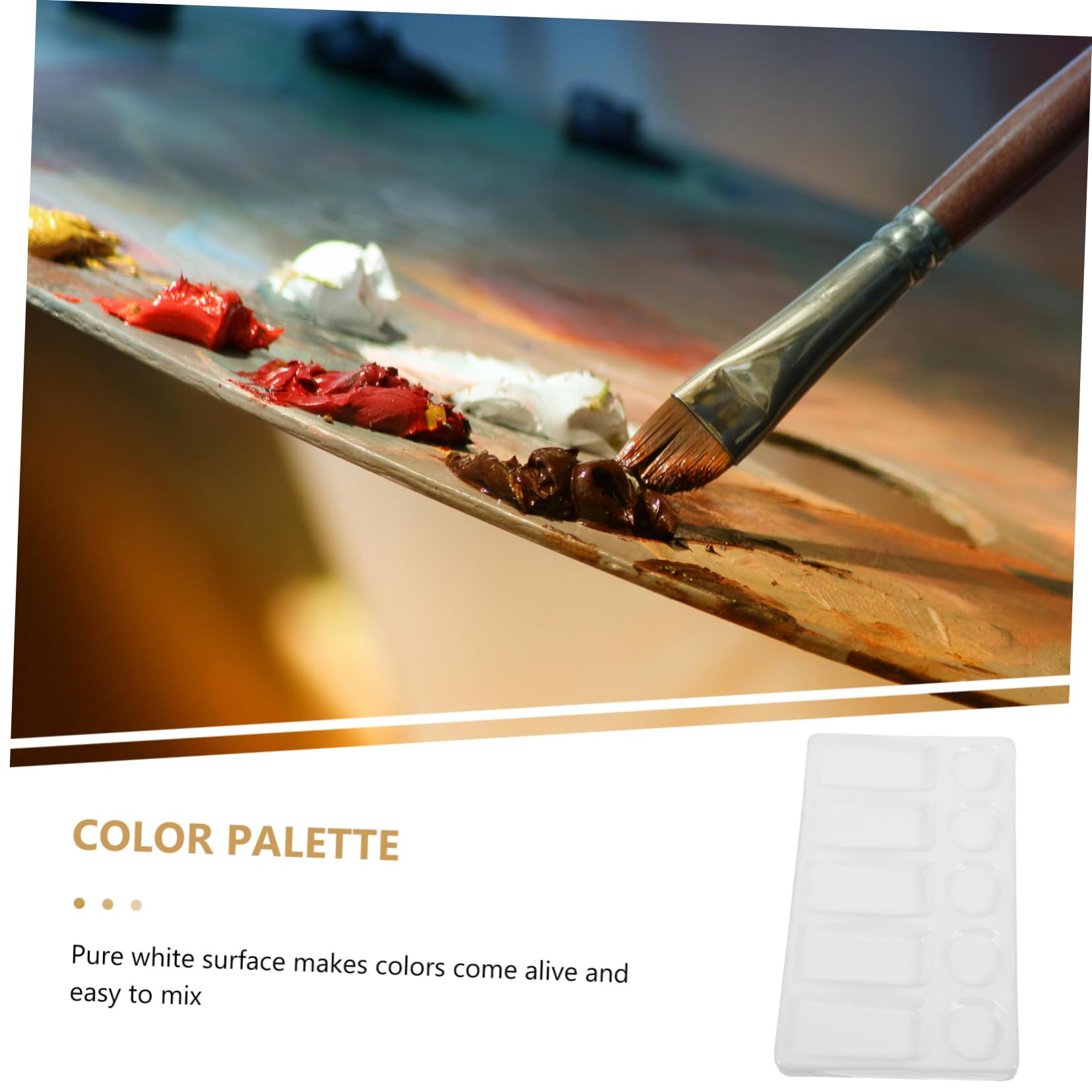 NUOBESTY Palette de Peinture Rectangulaire en Plastique Blanc 5 Compartiments pour Artistes Voyage Aquarelle Gouache Loisirs Créatifs Peinture Fine