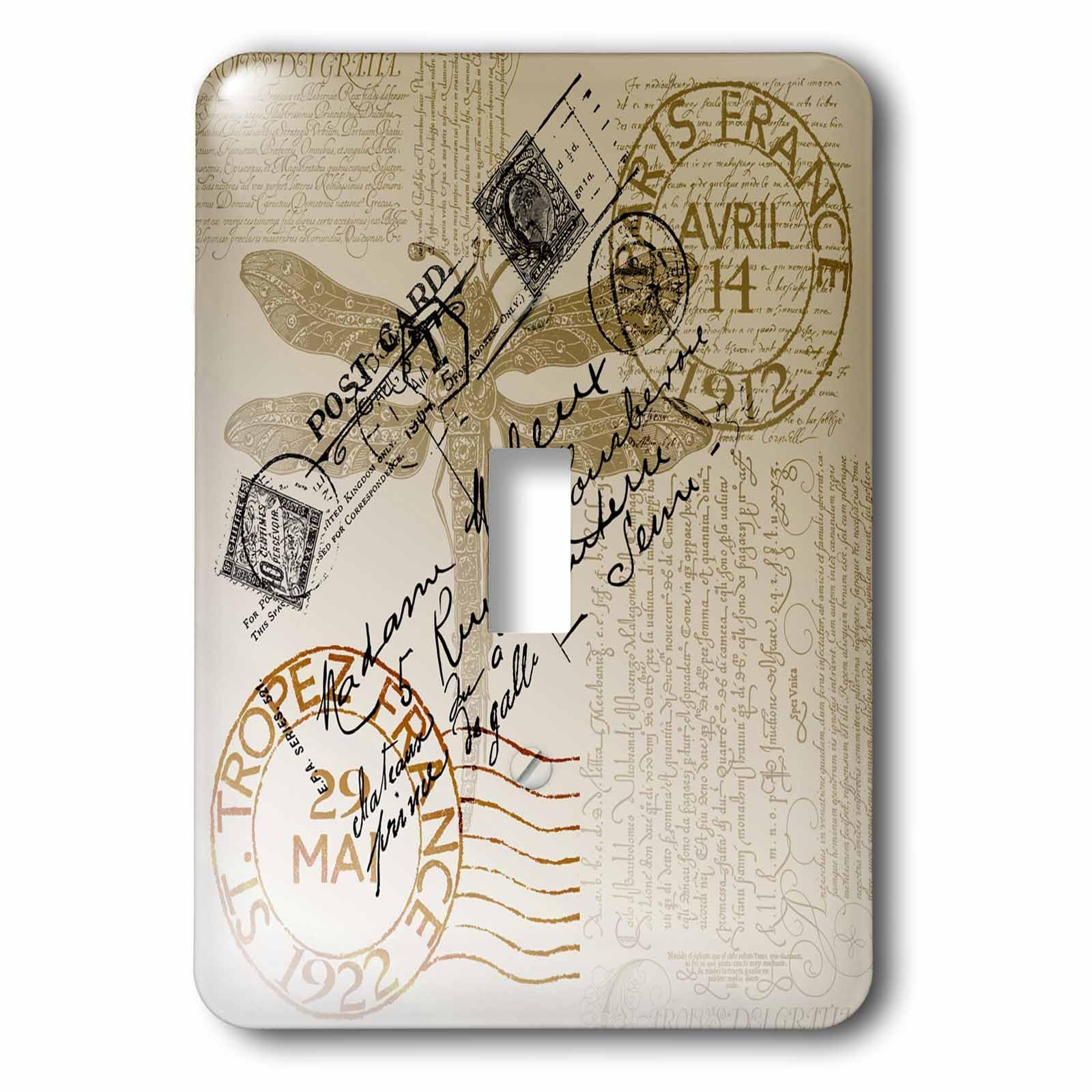 Interruptor de palanca con diseño de libélula postal vintage 1