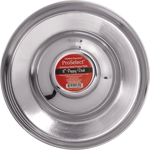 ProSelect - Platos de acero inoxidable para cachorros, platos versátiles para varios cachorros, 11 pulgadas
