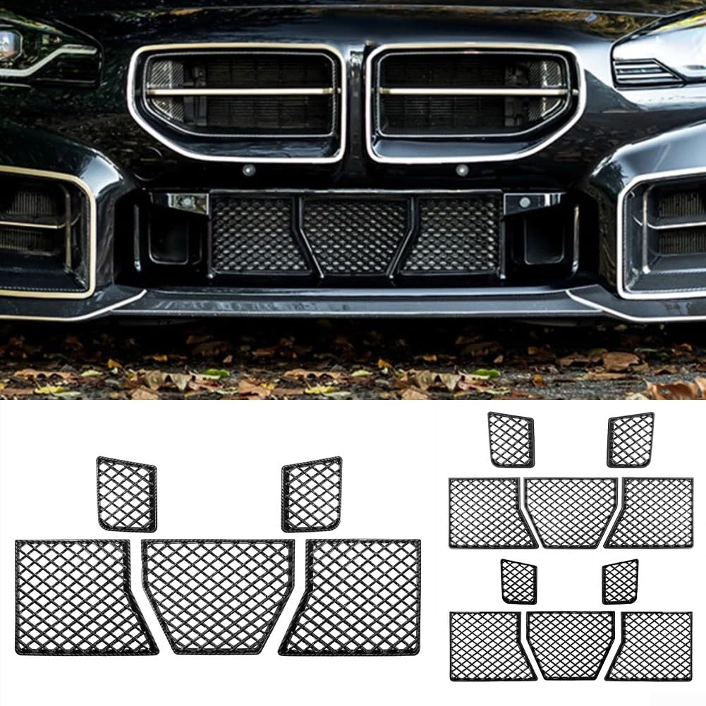 Griglia di protezione in rete per paraurti anteriore per BMW G87 M2 2023-2025, nero lucido/nero opaco/nero opaco, schermo inferiore in plastica ABS, facile installazione, griglia anteriore (nero