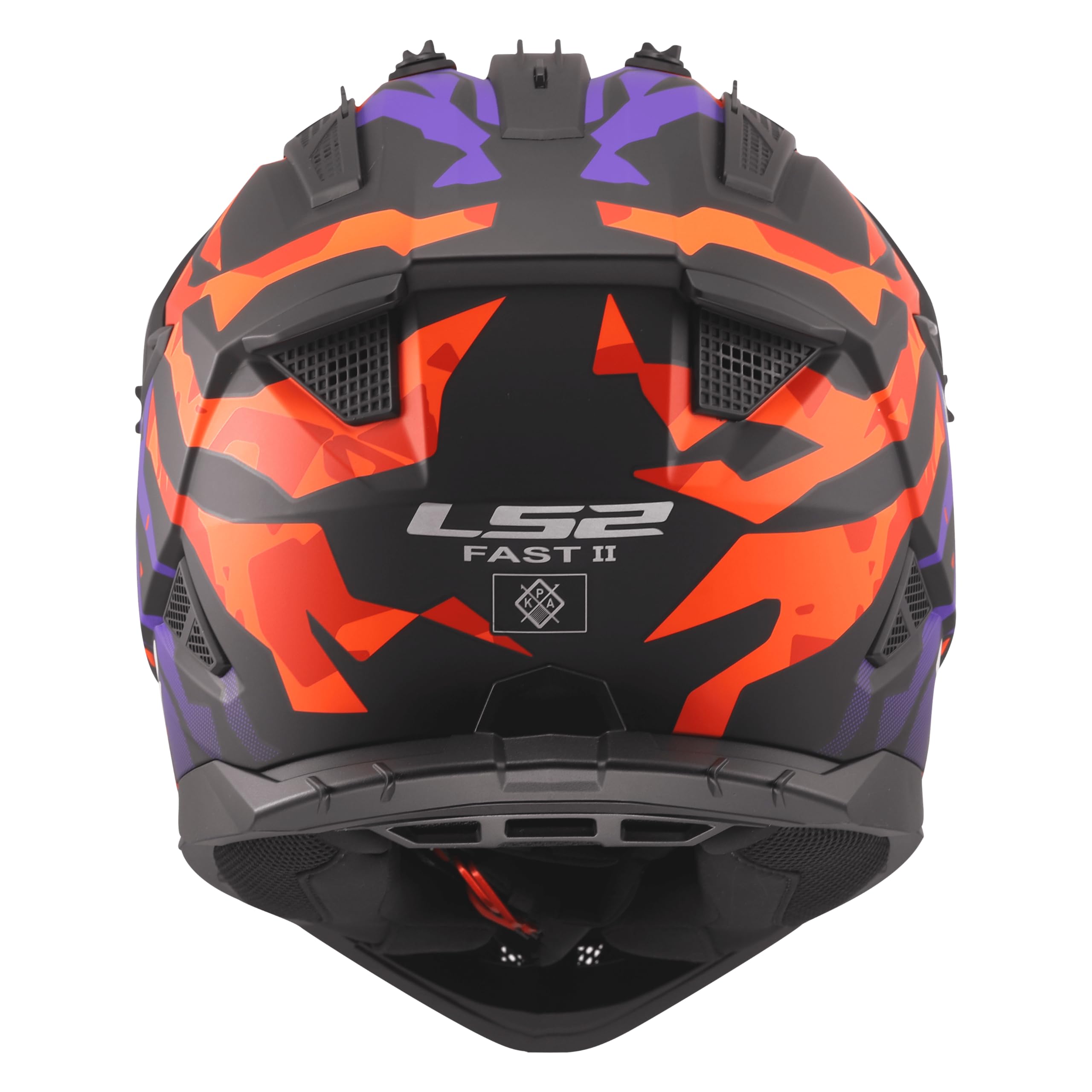 LS2, Casque Moto Cross FAST II GROTESK Purple Orange, XS