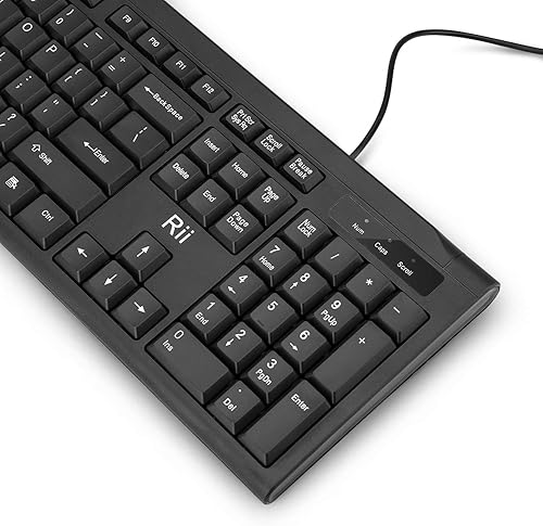 Miniatura 5 de Rii RK907 Teclado compacto ultrafino USB con cable para Mac y PC, Windows 1087VistaXP (negro) (2 piezas)