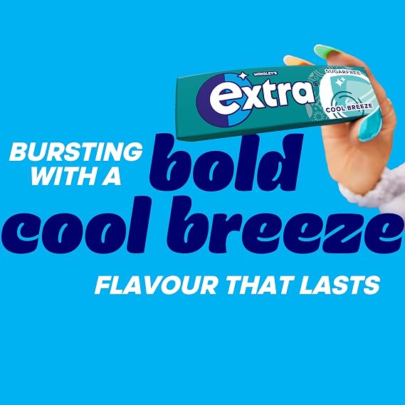 Extra Cool Breeze Flavour Sugar Free Chewing Gum Travel Multipack, 5x10 Pcs