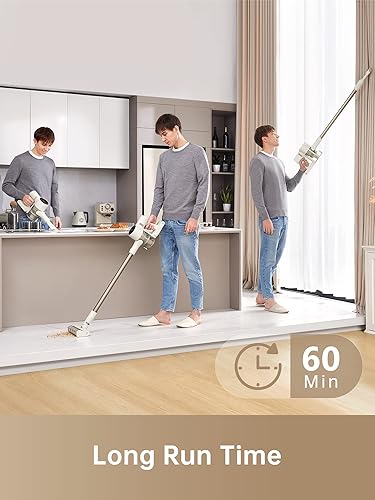 Miniatura 7 de DREAME Aspiradora inalámbrica para el hogar, potente succión de 120 AW con cepillo antienredos, faros LED, filtración de cinco capas, hasta 60