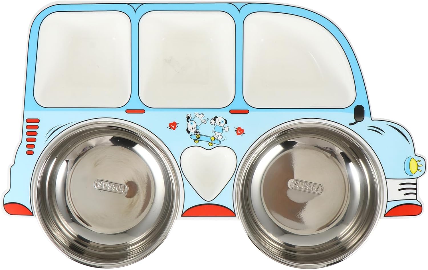Car Shaped Food Plate Detachable Dinner Plate Smooth Surface Microwave Safe for Boys and Feeding Tableware - Image 1 of 9