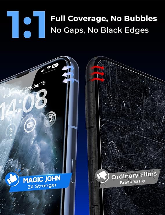 MAGIC JOHN 2 Pack for iPhone 11 Pro Max Screen Protector