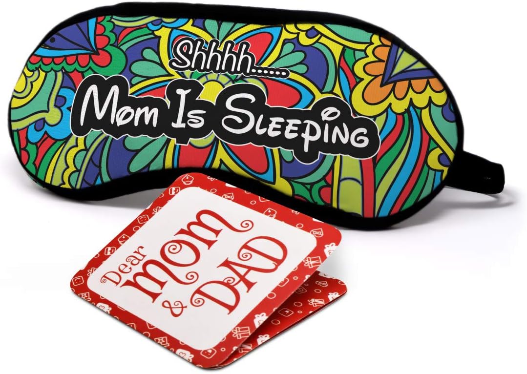 Indigifts Eye Mask For Sleeping | Colorful Floral Doodle Print | Soft Fabric & Elastic | Paded Front | Gift for Mother:: Mother in Law:: Wife(Multi)