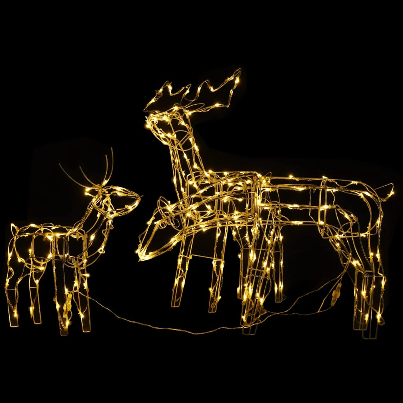 Tidyard 3-TLG. Rentiere Weihnachten Deko, Rentier Weihnachtsbeleuchtung, Dekoration Draußen, 229 LEDs Warmweiß