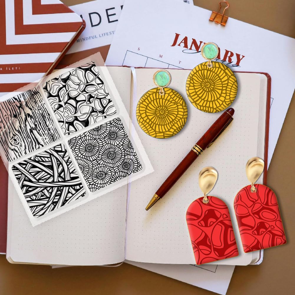 Sellos De Textura De Arcilla Con Cara Humana Floral - Plantillas Para Joyería, Aretes Y Manualidades Creativas