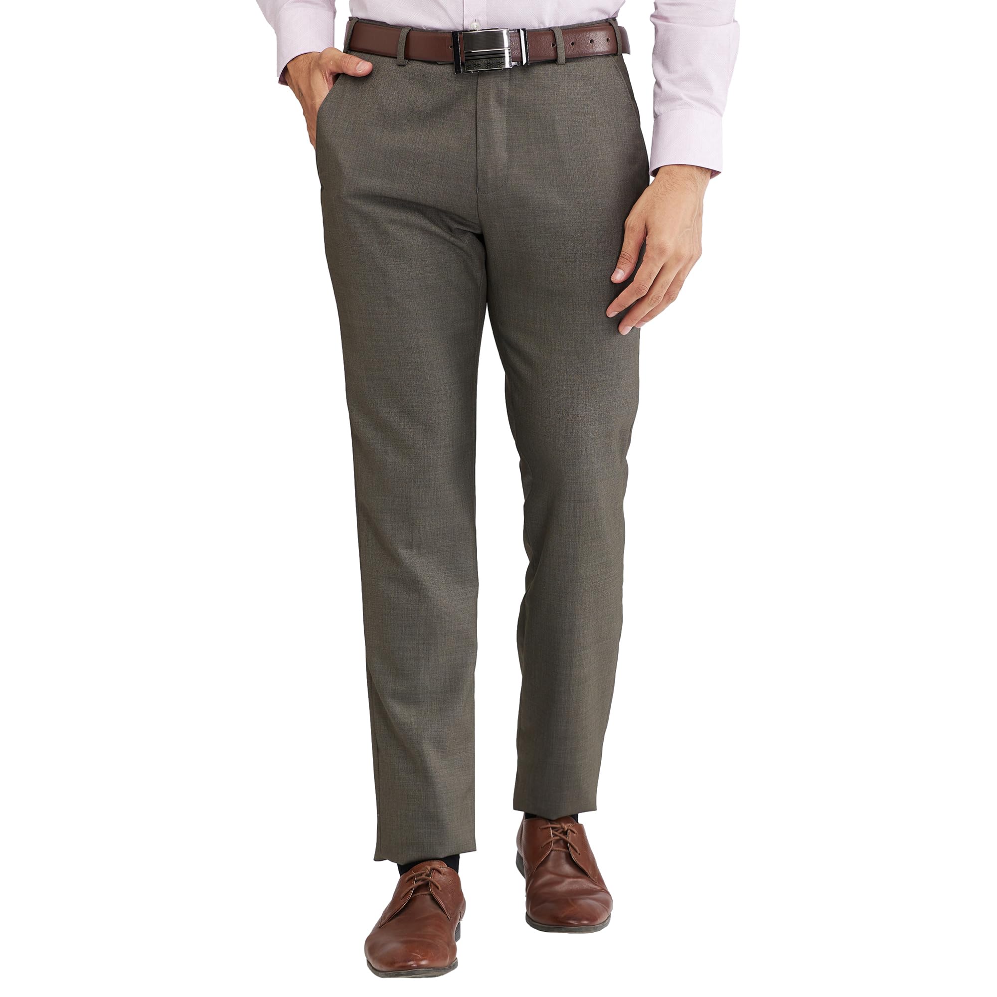 raymond Men Slim Fit Solid Pattern Poly Viscose Blend Flat Front Formal Trouser-picture-37