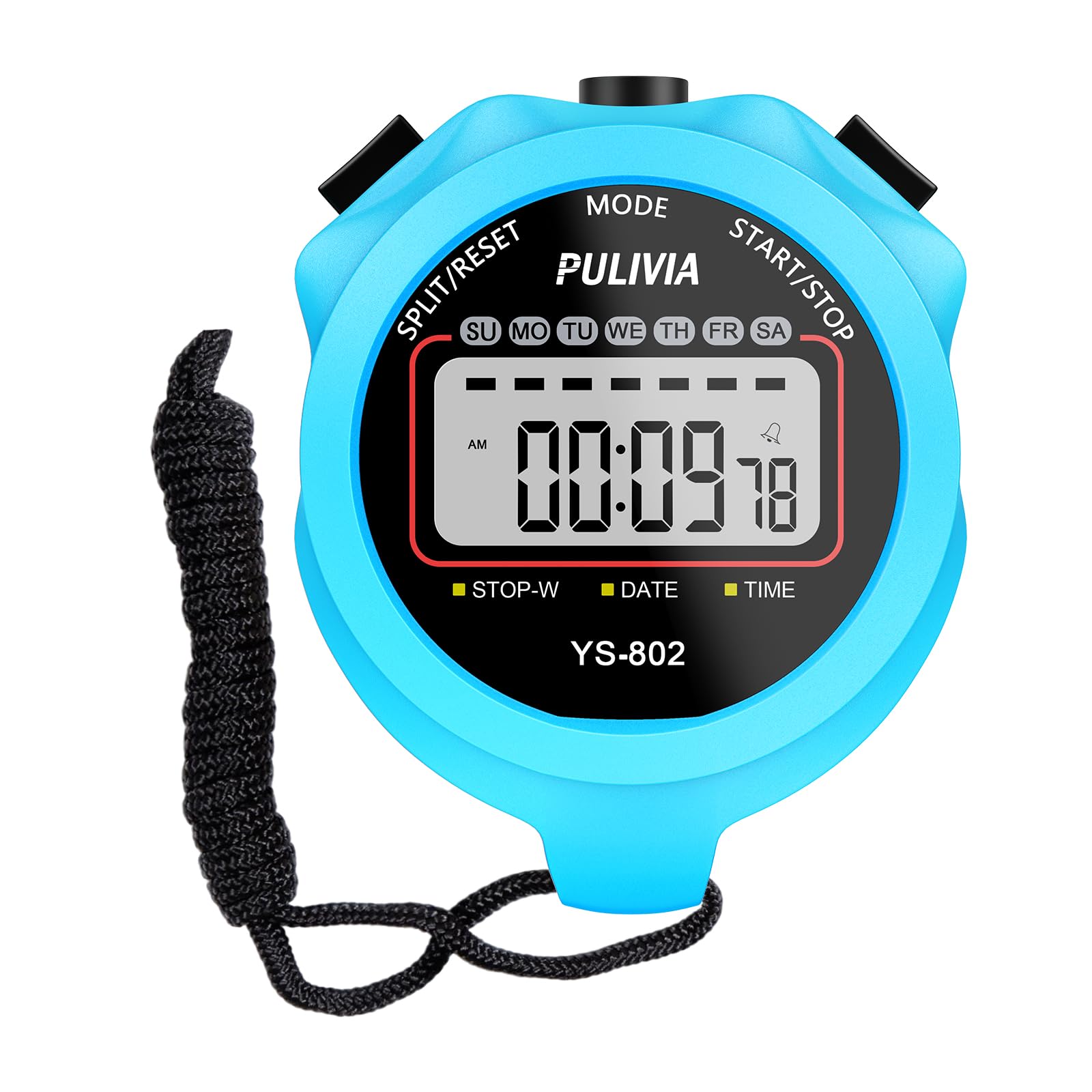 Sports Stopwatch Timer Single Lap Split Digital Stopwatch for Coaches Swimming Running Sport Training Stopwatch, Blue