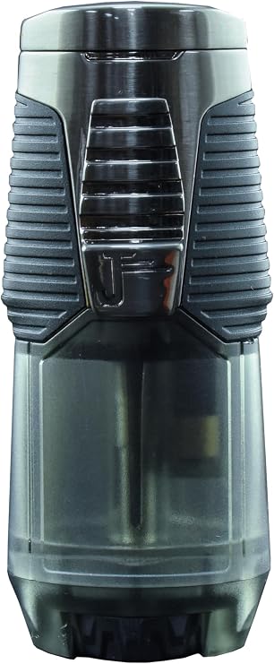 Jetline Rubanno Single Flame Cigar Lighter (Gunmetal) with Built in Cigar Rest