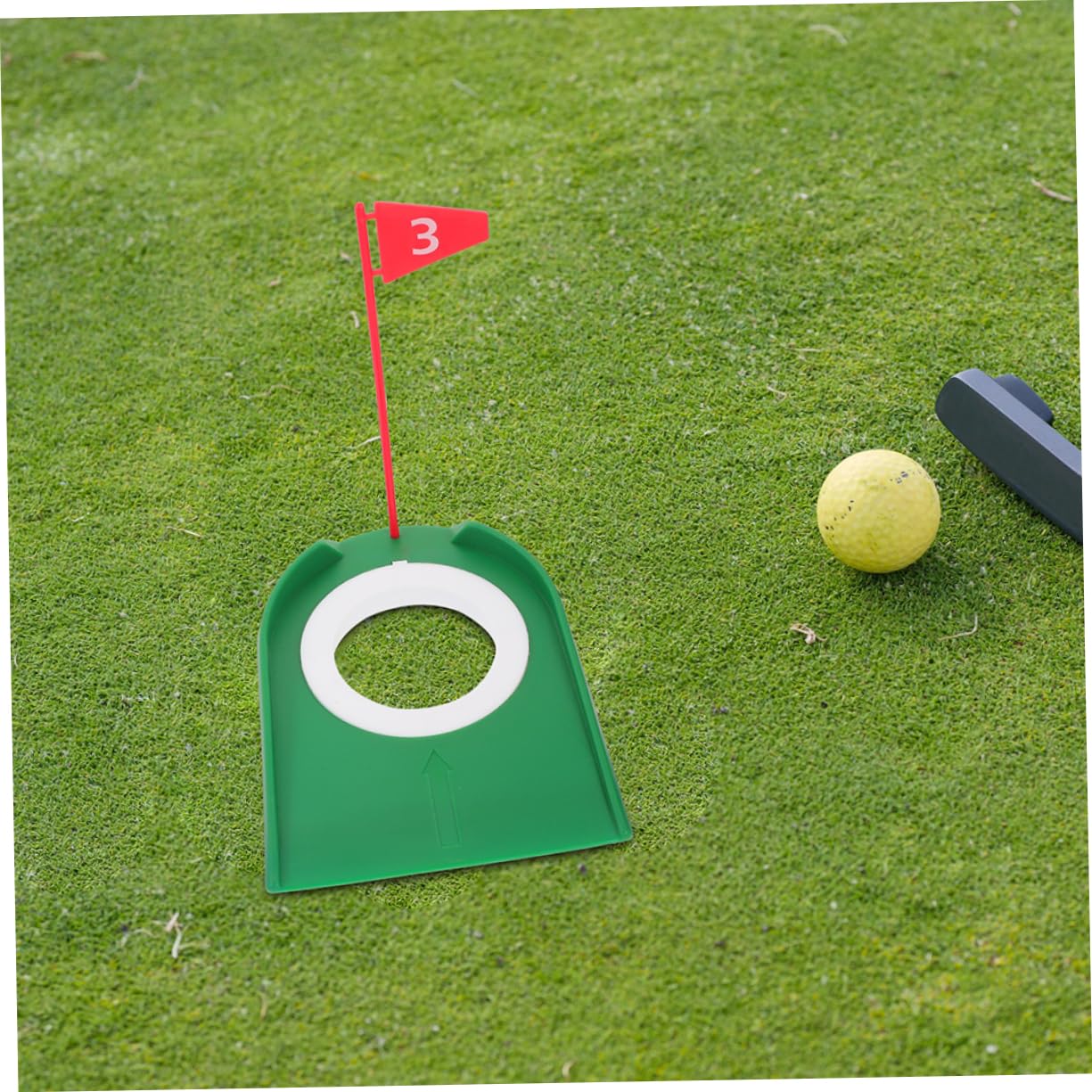 KOMBIUDA Copa y Bandera para Putting de Golf 9 Piezas Abs Verde