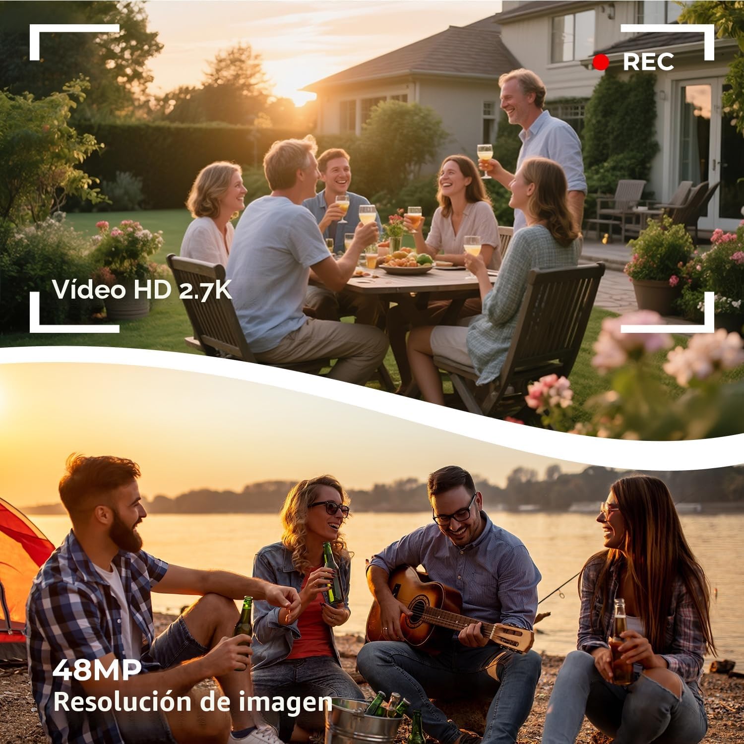 Videocámara 2.7K Cámara de Vídeo, 48MP Cámara para Vlog Youtube, Zoom Digital de 18X Pantalla Giratoria 270° 3.0" Camcorder con Tarjeta 32GB & Batería