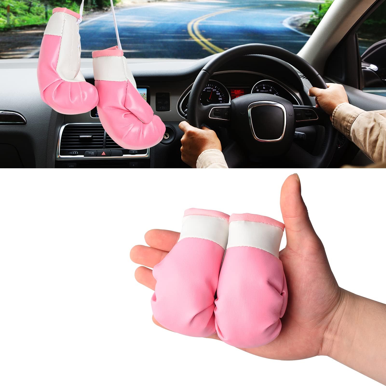 OFFWEGO Mini Boxing Gloves for Car Mirror Hanging Miniature