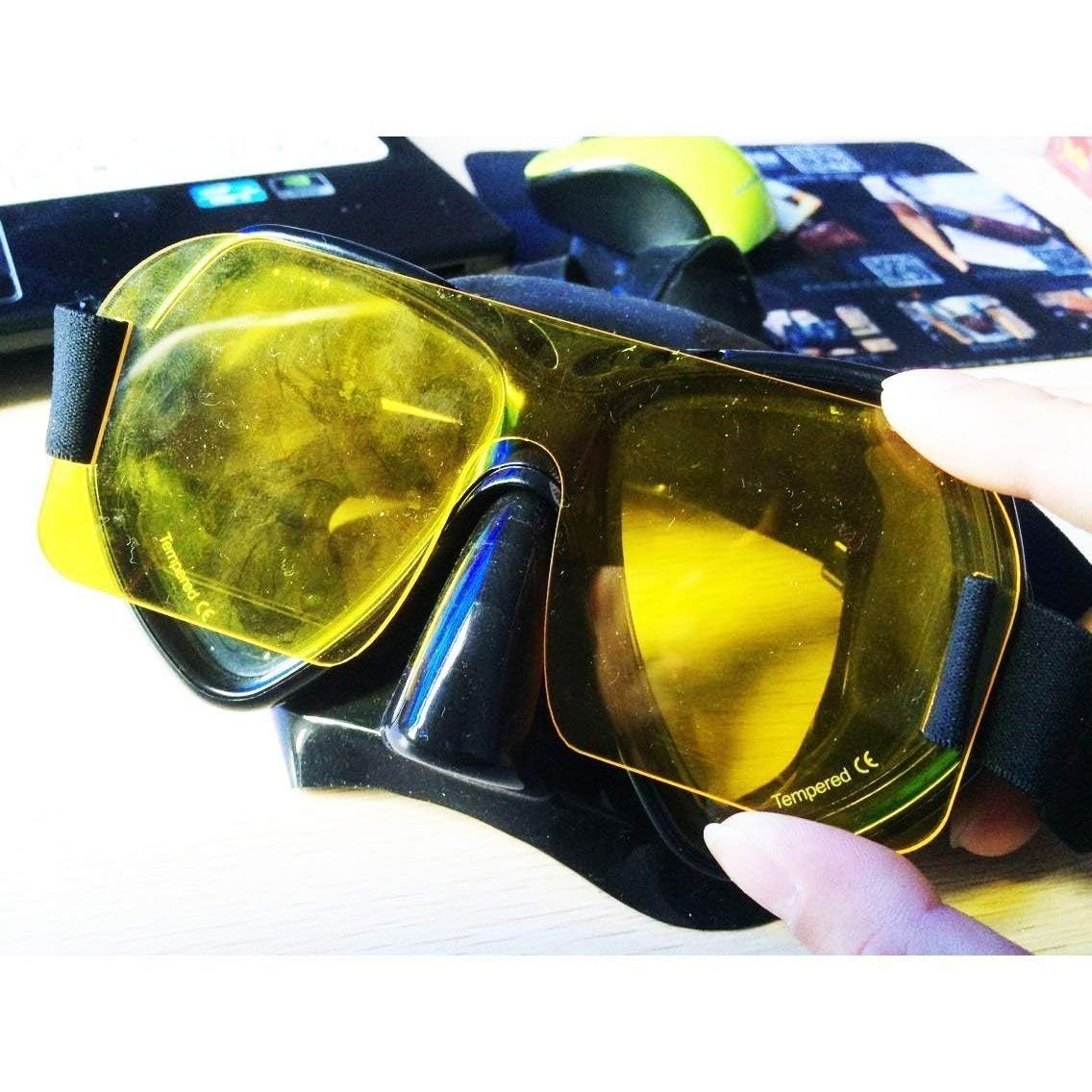Wolf-beam - Máscara de fluorobuceo con filtro de fluorescencia amarillo (barrera), filtro para máscara de buceo, luces de vídeo y filtro dicroico