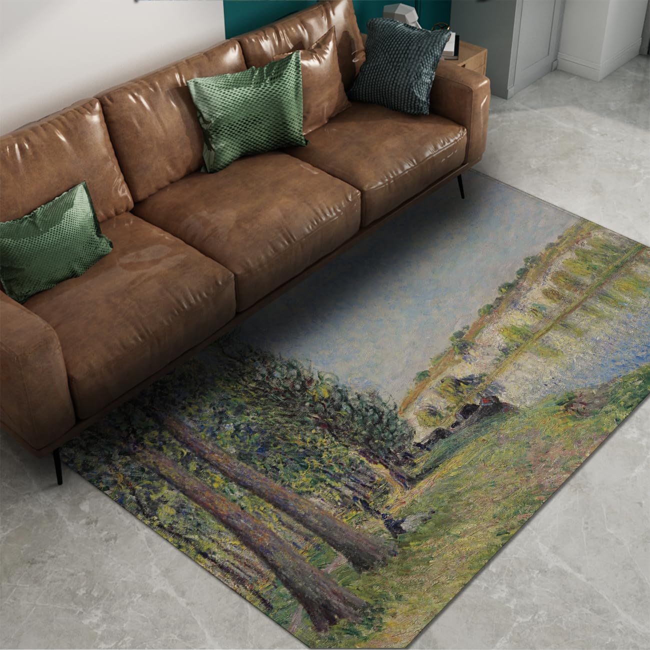 Tapis de salon impressionniste 160x200 paysages pastoraux cuisine