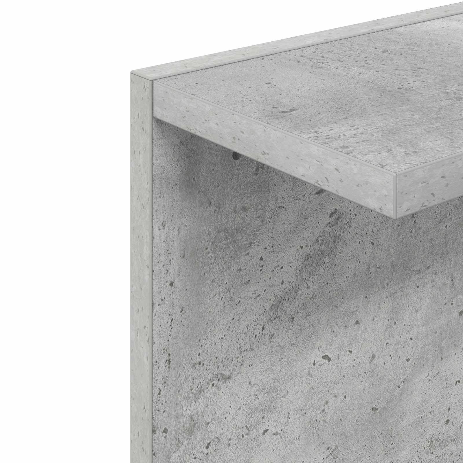 Regał ścienny, zestaw 2 sztuk, szary beton, 22 x 15 x 100 cm, materiał drewnopochodny, montaż na ścianie, do dekoracji książek, do salonu, sypialni, korytarza, biura, montaż