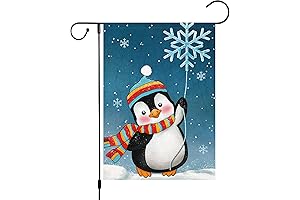 Charming Winter Penguins Garden Flag: Festive Christmas Welcome for Your Yard