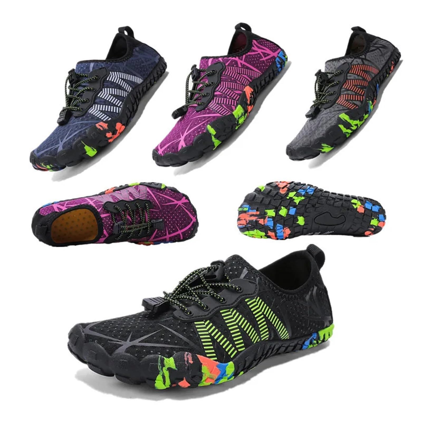 Wasserschuhe Watschuhe For Herren Und Damen Im Freien, Schnelltrocknend, Atmungsaktiv, Fünf-Finger-Strandschuhe, Tauch- Und Schwimmschuhe FüR Strand, Schwimmen Und Outdoor-AktivitäTen(Green,35)
