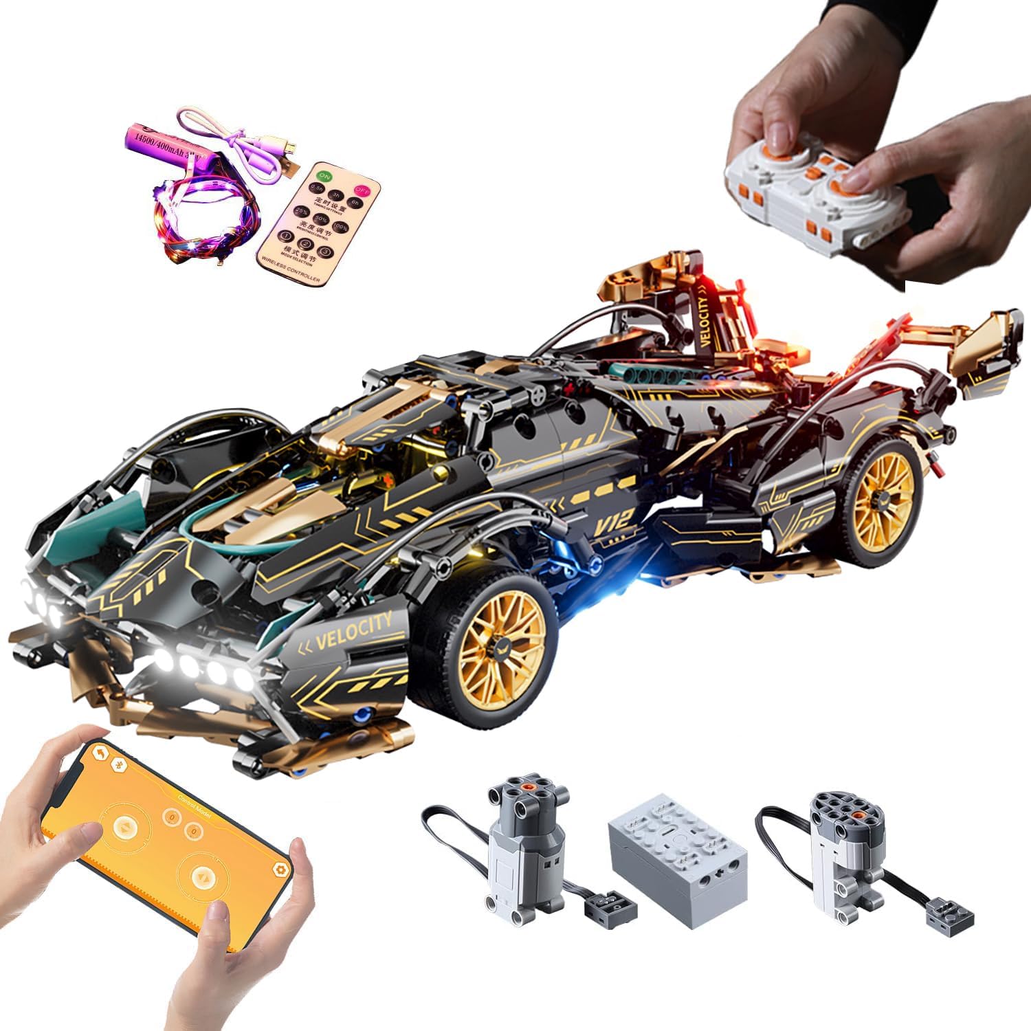 Sport Racing Car Building Block Sets for Adults, 1:14 Race Supercar Toys Kits Collectible MOC Model Construction Ideas Birthday for Boys Teens Men Age 8-12 12-16,14 14+