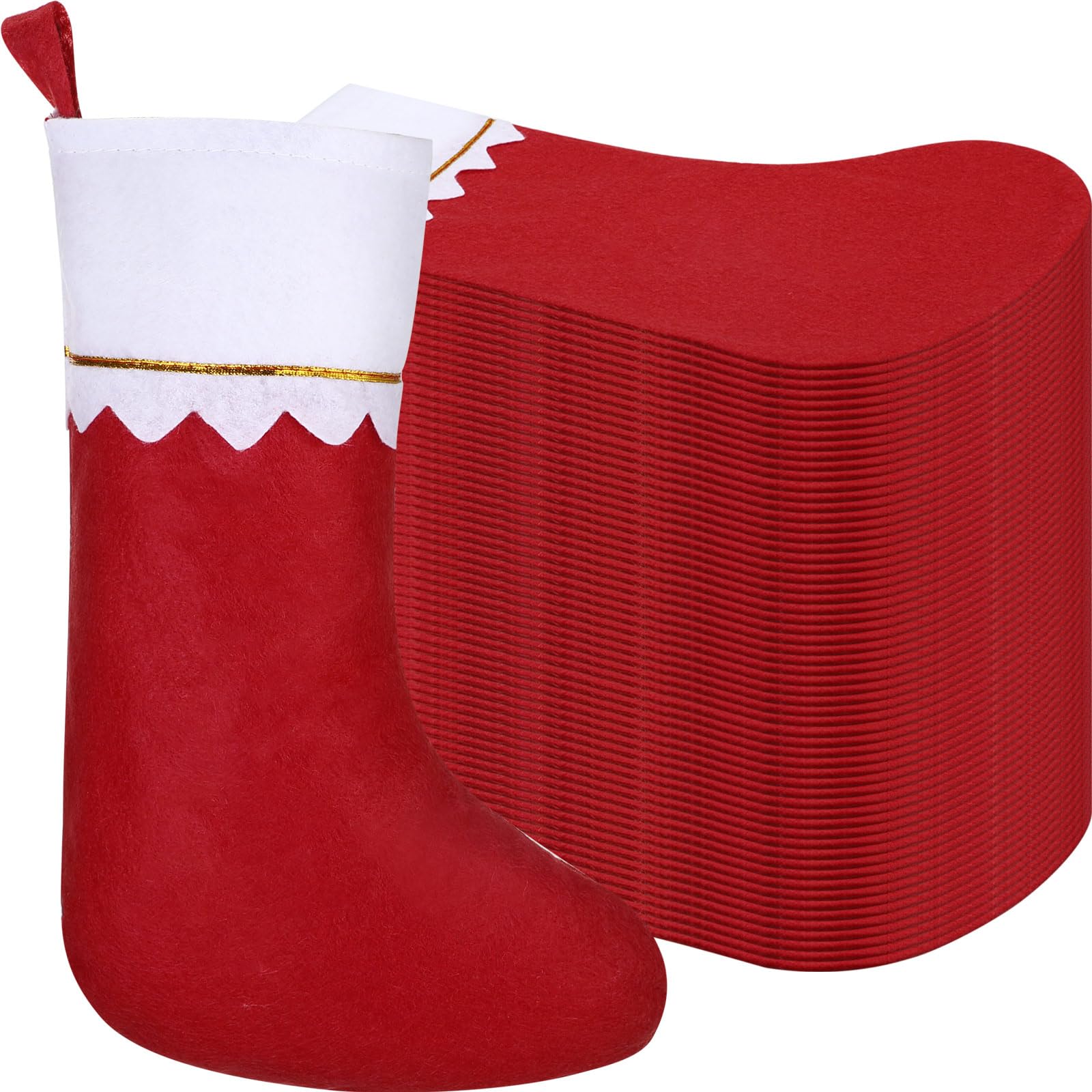 Chaussettes de Noël en feutre grand lot de 100 pour harmoniser facilement toute votre décoration