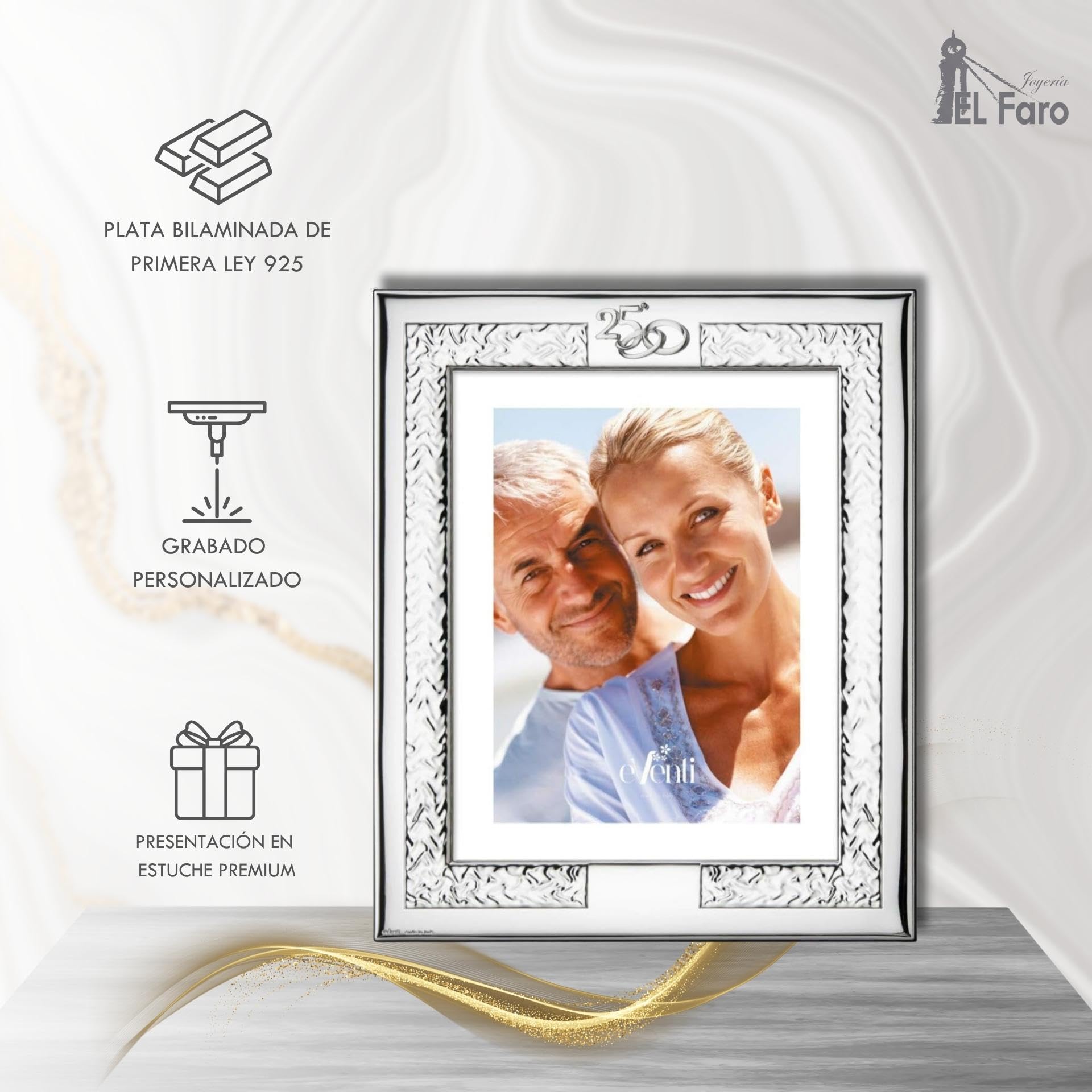 El Faro JOYERIA Marco fotos bodas de plata 25 aniversario | Estuche premium incluido