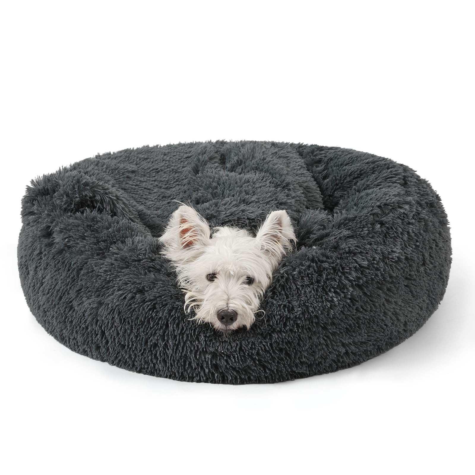 NOYAL Calming Dog Bed for Anxiety, Hooded Donut Cave