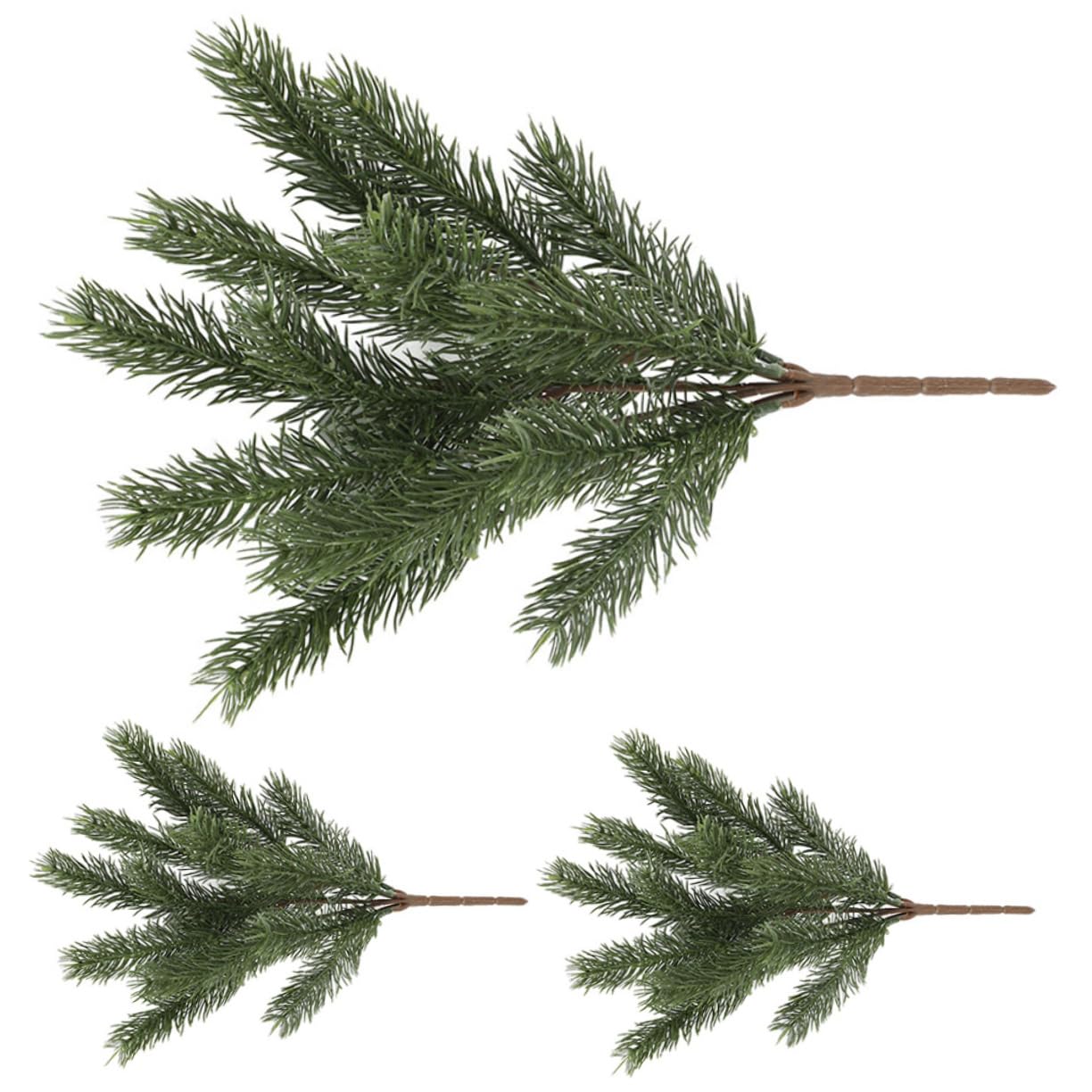Zerodeko 2 Sätze Künstliche Tannennadeln Grün Künstlicher Tannenzweig Gefälschte Pinienpicks Künstliche Kiefernnadeln Groß Weihnachtszweigdekorationen Baum Laub Klein Green Pu 3 Stücke * 2