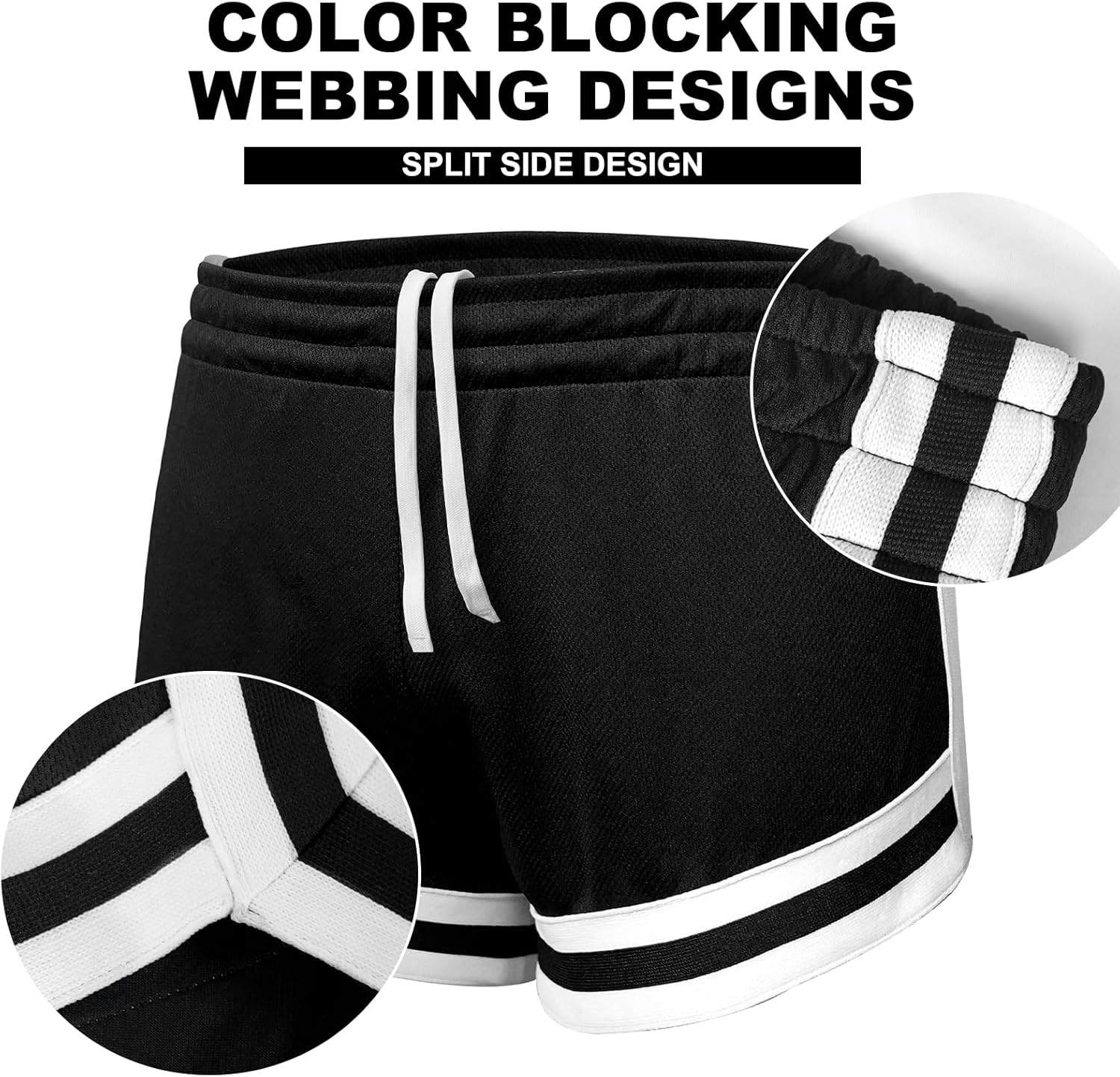 AIMPACT Men's Mesh Booty Shorts 3 Inch Lightweight Athletic Sportswear Gym Workout Retro Running Short Shorts - Image 4