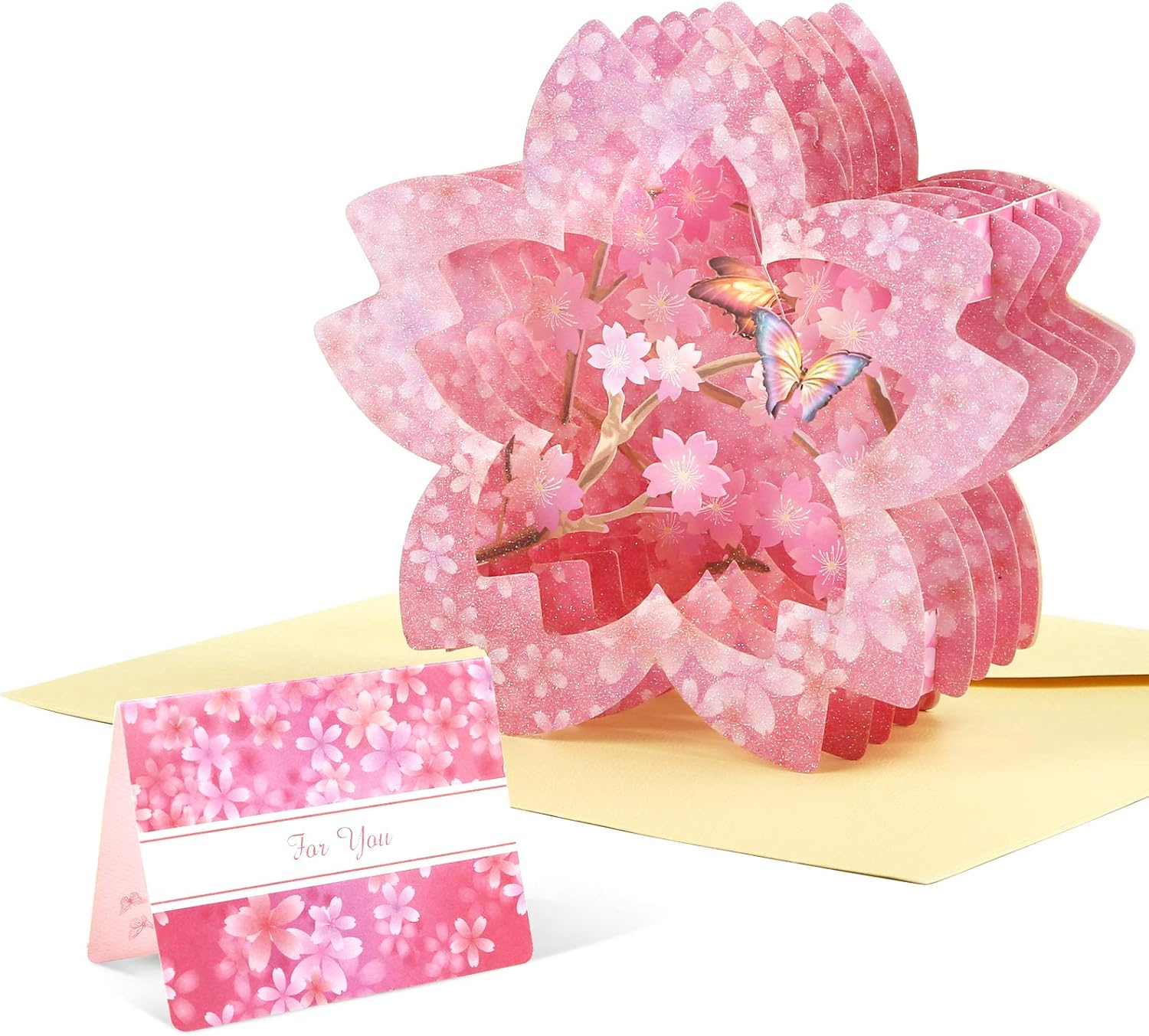 Kesote メッセージカード 桜 卒業 バレンタイン ポップアップカード 立体 カード 封筒付き 3d お見舞いカード 評判