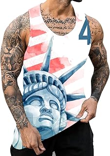 Men's Vest Running Sleeveless T-Shirt Bodybuilding Training Tops Quick Dry Stretchy and Breathable Bodybuilding Stringer Sleeveless Vest Top for Running Gym Workout Sport Fitness