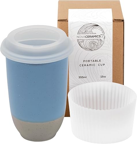 Miniatura 32 de NOVA CERAMICS Taza de Viaje Grapefruit de 12oz - Vaso de Café Para Llevar Con Tapa - Apto para Microondas y Lavavajillas - Diseño Único