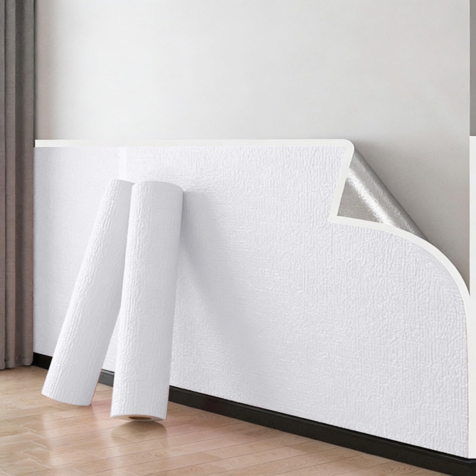 Revetement mural isolant adhesif blanc de 5mm pour l'isolation des murs de maison