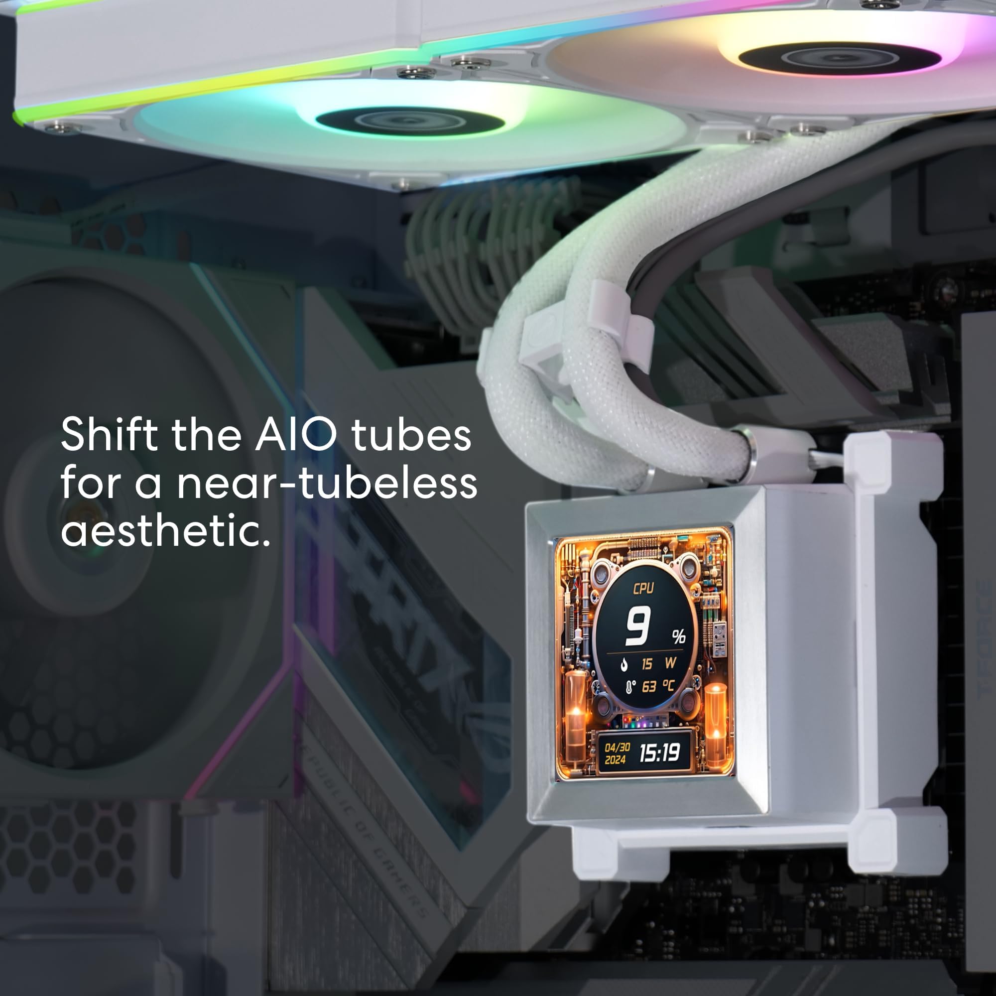 Lian Li HydroShift LCD 360R ホワイト Lian Li Hydroshift LCD 360R AIO CPU Liquid Cooler White (HSLCD36RW