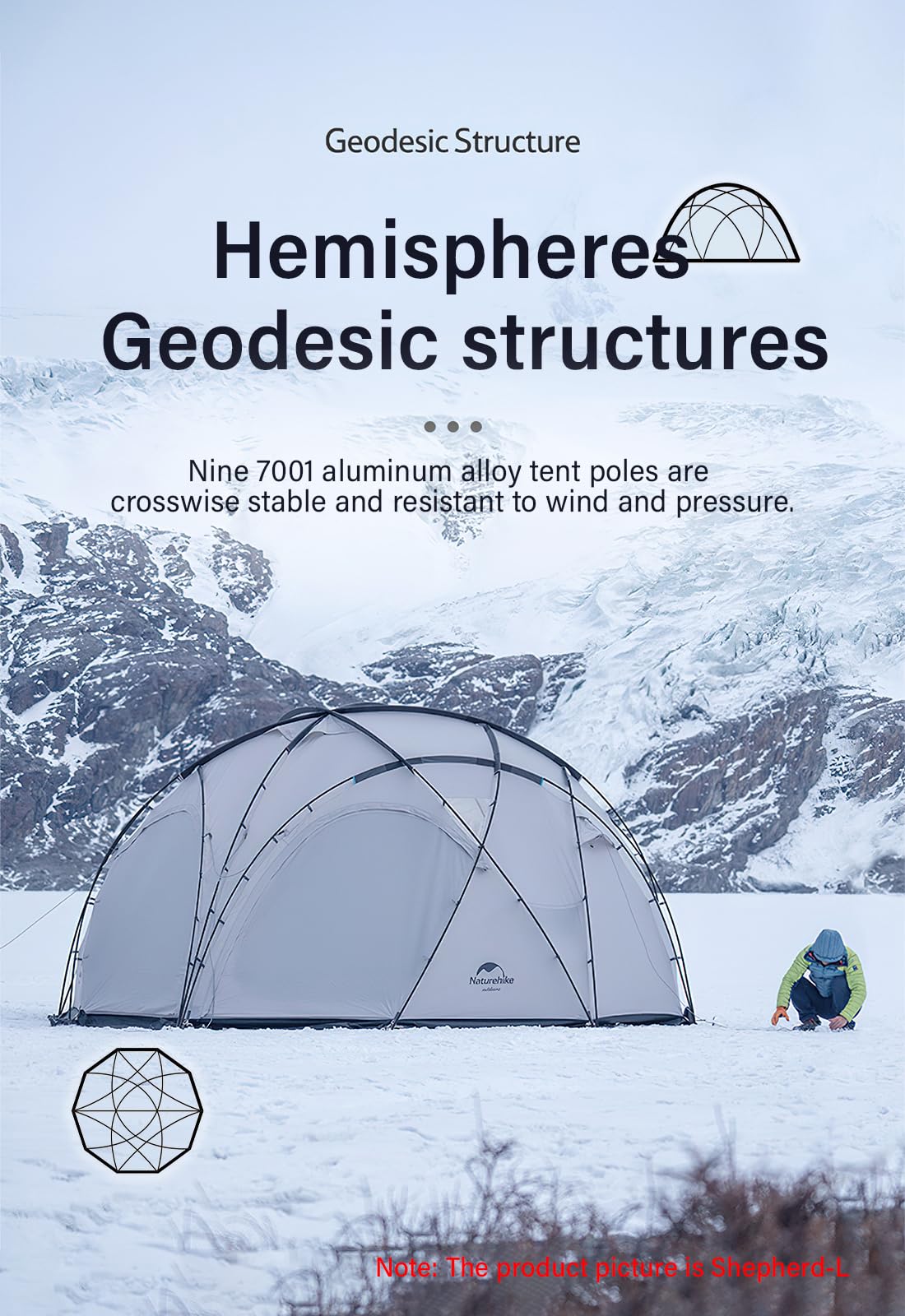 Amazon.com : Naturehike Shepherd Dome Tent 180-136-95 sq.ft 4