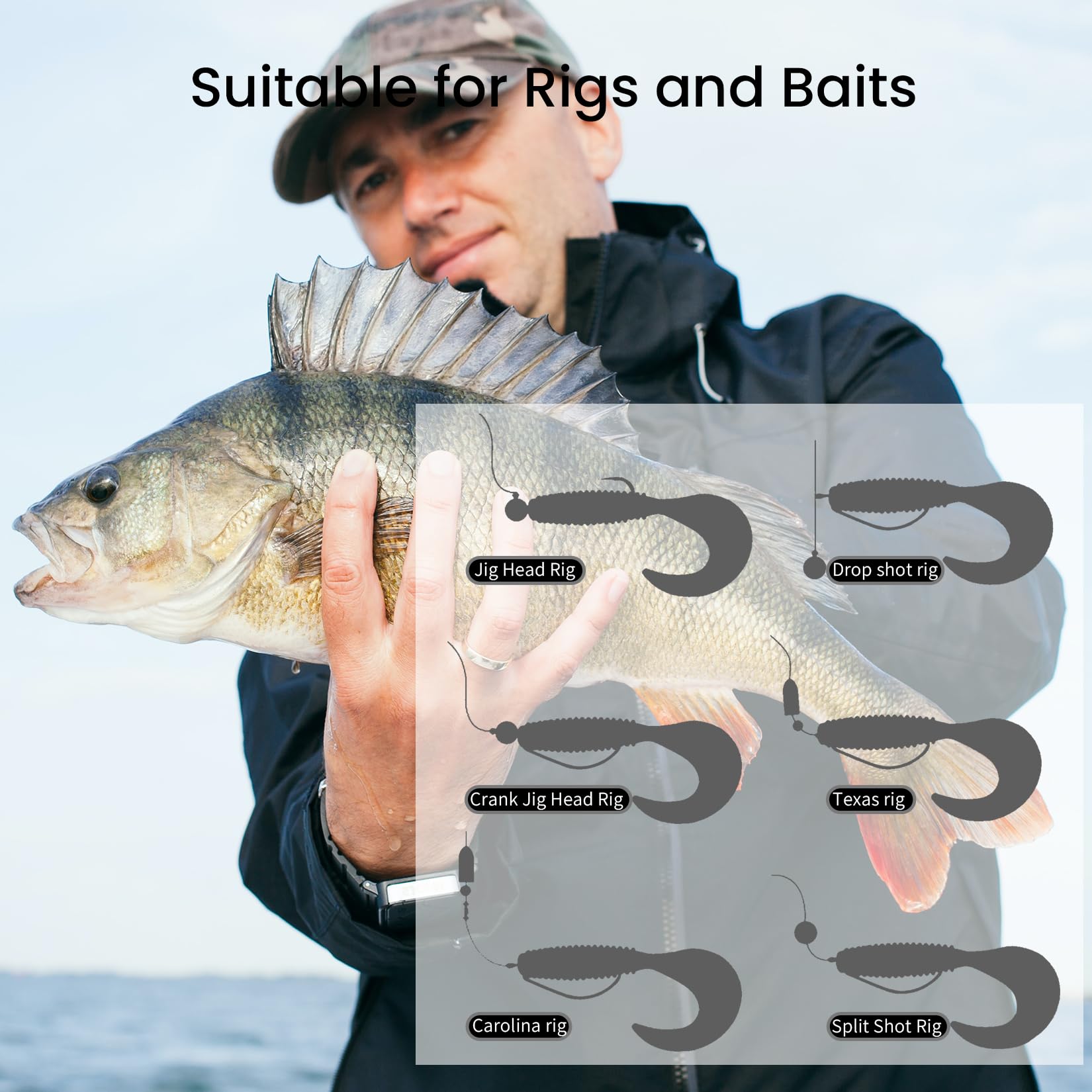 Pristis EWG Wurmhaken, Hartstahl, Schnabel-Offset-Angelhaken für Salzwasser, Süßwasser, Bulk-Angelhaken-Set Wurm, starke Widerhaken für Barsch, Zander, Moschus, Forelle, Wels, 25 Stück