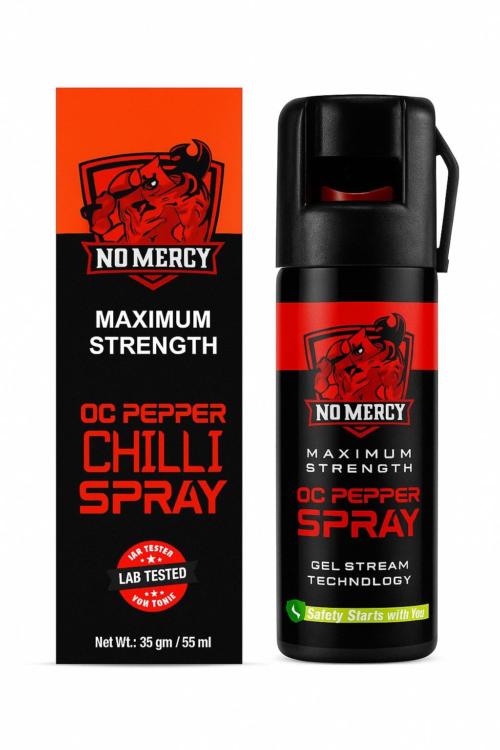 NO MERCY Pepper Spray Self Defence for Women Safety 50 (35 gm / 55 ml) (Red)