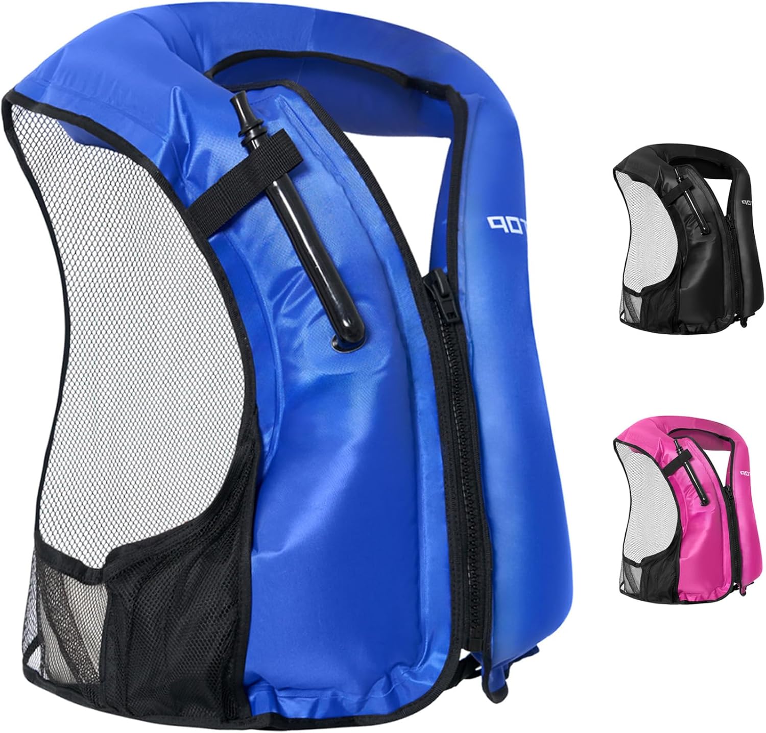 Owntop Inflatable Snorkel Vest for Adult Snorkeling Vests for Men Women Water Sport Swim Vest for Snorkeling, Kayaking, Swimming, Paddleboarding, Portable Swim Jacket with Pockets