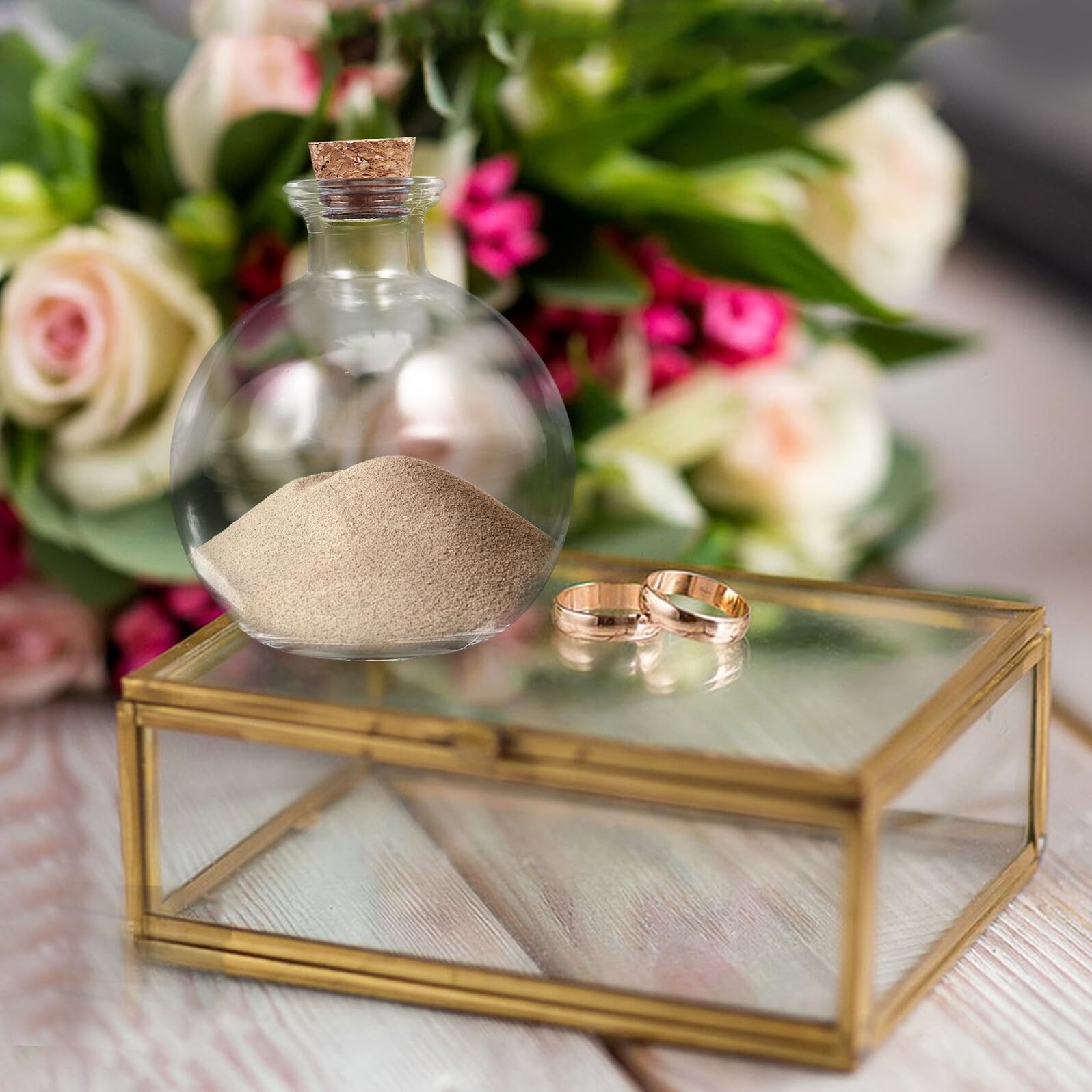 TOYANDONA 3 Stück Glasflaschen mit Korken für Hochzeits Sandzeremonie Transparente Dekorative Fläschchen zum Aufbewahren von Sand Elegantes Origami Bastelgefäß