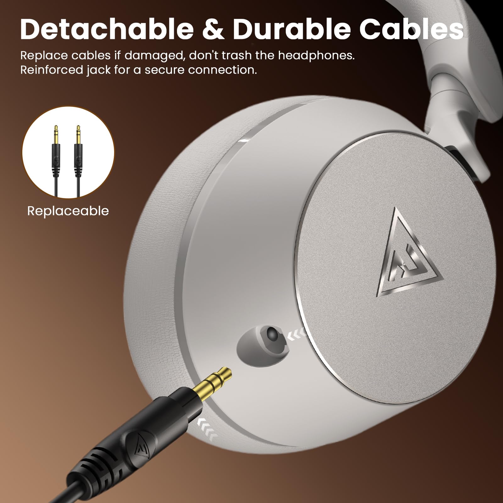DOQAUS Audífonos profesionales con cable para monitor de estudio para grabación y mezcla de música, auriculares estéreo de 50 mm con conector dual para guitarra eléctrica, teclado, piano, portátil