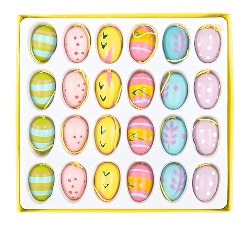 Oeufs de Pâques à Suspendre, 24 pièces en 6 Designs,