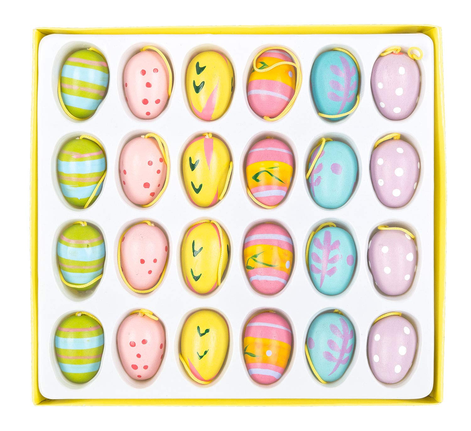 Bstalpine Lot de 25 œufs de Pâques à peindre - 6 cm - En plastique - Pour décoration de Pâques - Œufs à peindre et à suspendre - Artisanat de Pâques classique Bstalpine Lot de 25 œufs de Pâques à peindre - 6 cm - En plastique - Pour décoration de Pâques - Œufs à peindre et à suspendre - Artisanat de Pâques classique