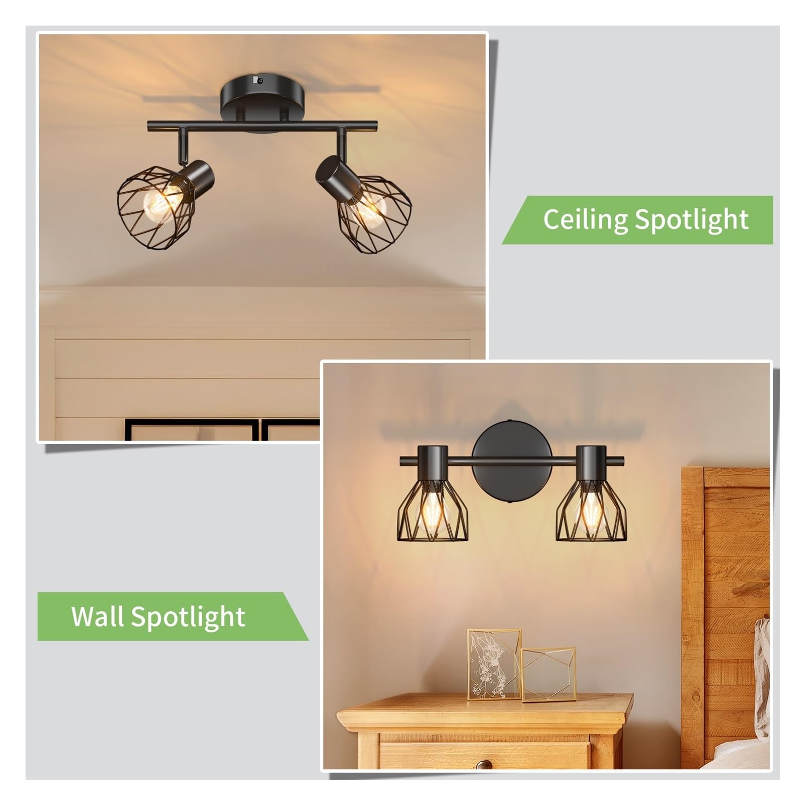 Lampa Sufitowa Regulowana Oprawa Oświetlenia Kuchennego Listwa Świetlna Punktowa E14 Klatka Druciana Elastyczny Montaż(White)