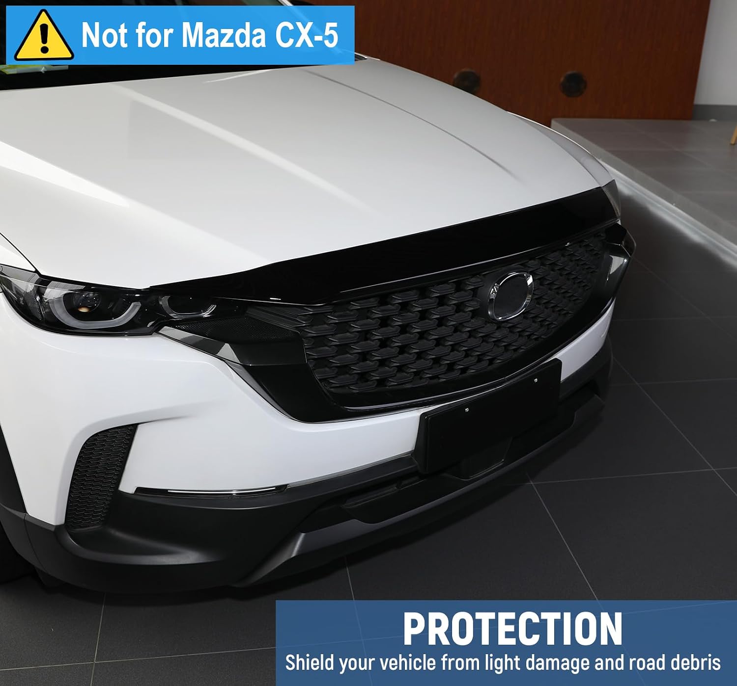 Fit for Mazda CX 50 2025 2024 2023 Accessories, Glossy Black Hood Bonnet Cover Trim Low Profile Hood Bug Deflector Shield Front Bumper Stone Guards Protection for CX50 CX-50 Hybrid Accessory