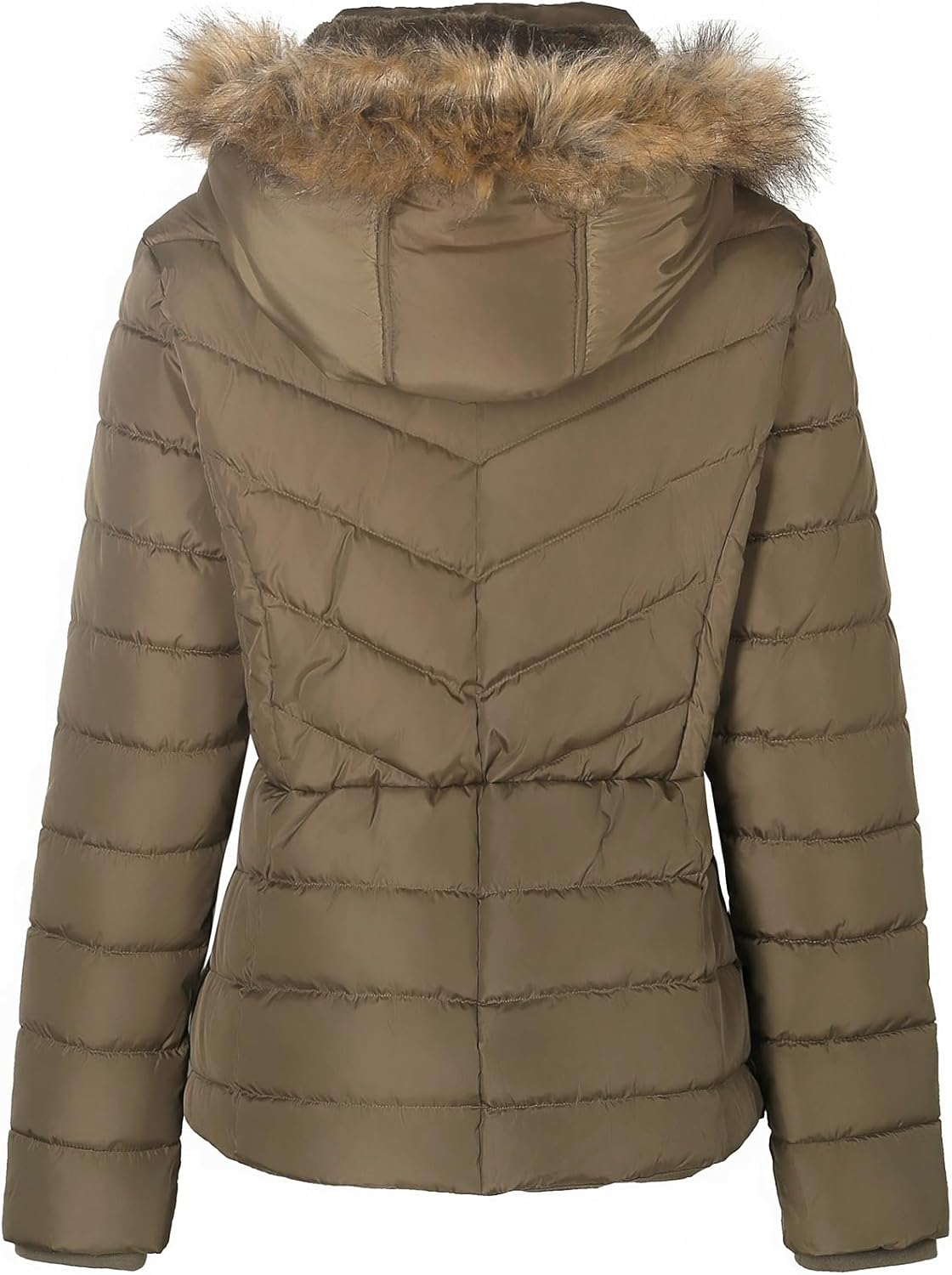 BodiLove Women’s Fur Hooded Thickened Jacket with Fleece Lining