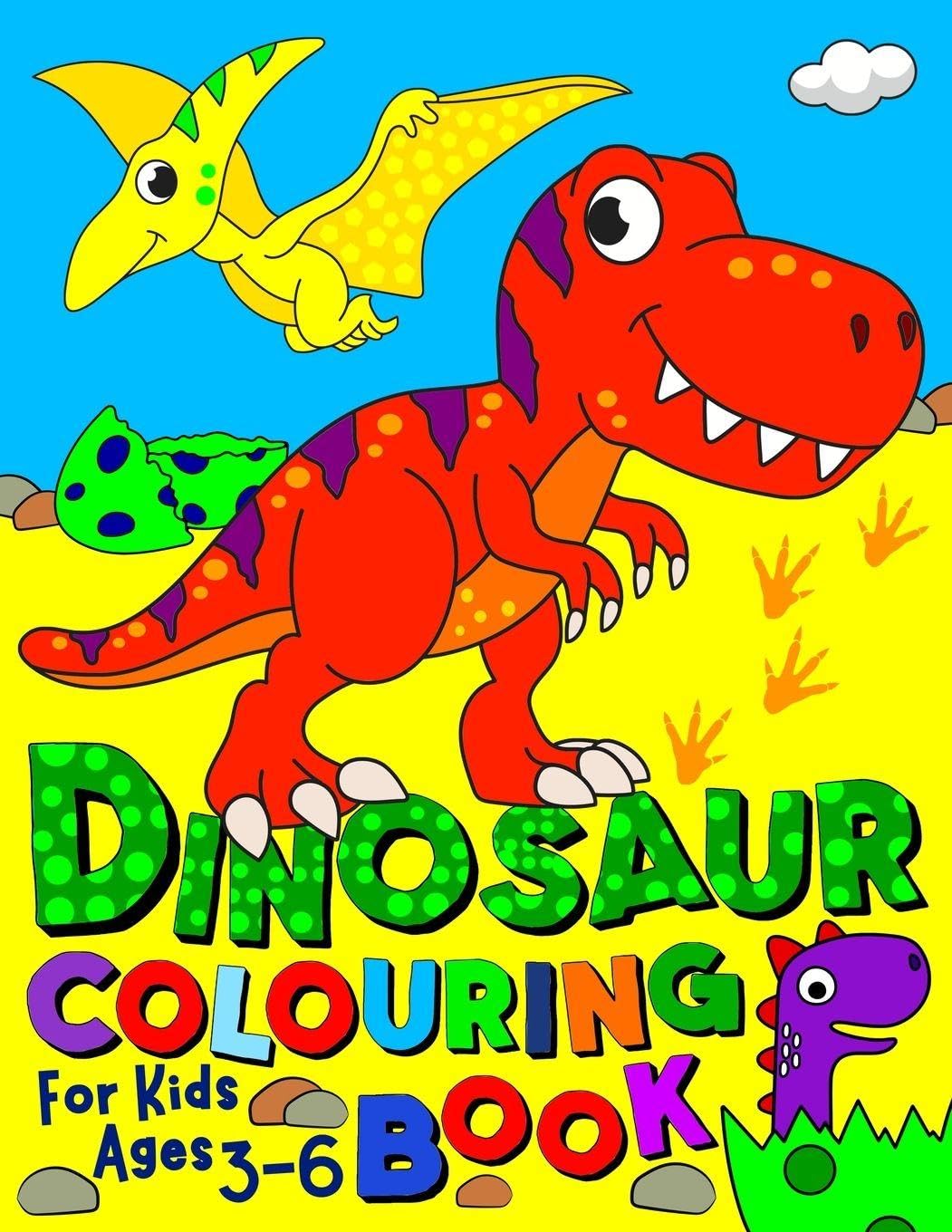 Dinosaur Colouring Book: For kids ages 3-6 (UK Edition) (Silly Bear Colouring Books)