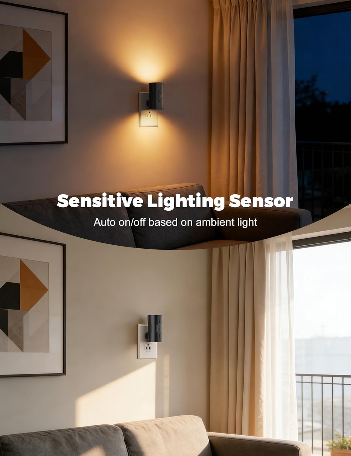 Night Light, 2-Pack Dimmable Plug-in Night Light with 90°Rotatable Plug, 0-100LM Adjustable Brightness, 3000K Warm White, 1W Ultra Low Energy for Bedroom, Hallway, Bathroom, Kids Room - Image 2