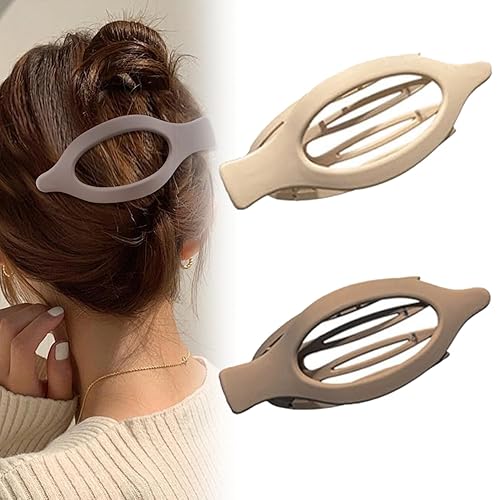 Miniatura 14 de Pinzas planas para el cabello para mujeres, pinzas de garra planas y pinzas de pico de pato para cabello grueso o delgado, accesorios de peinado de