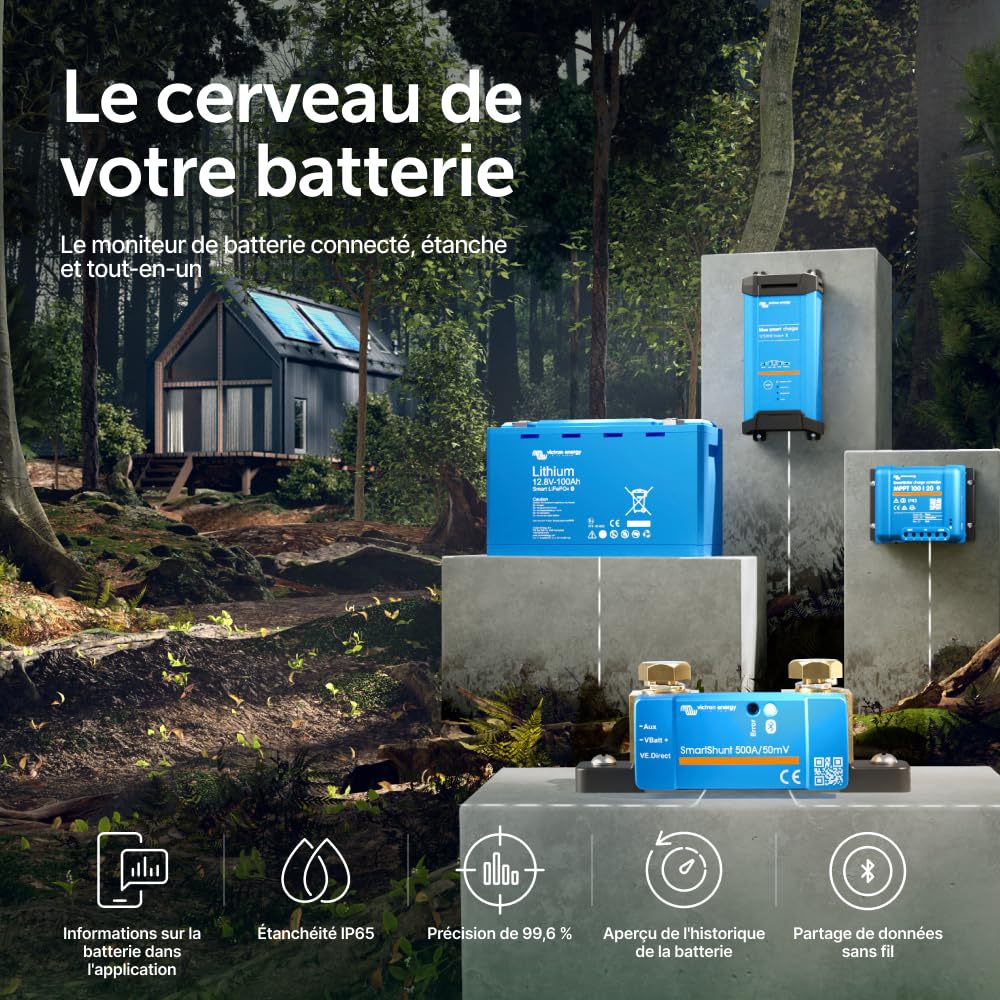 Victron Energy SmartShunt IP65 500 Amp Moniteur de Batterie (Bluetooth)